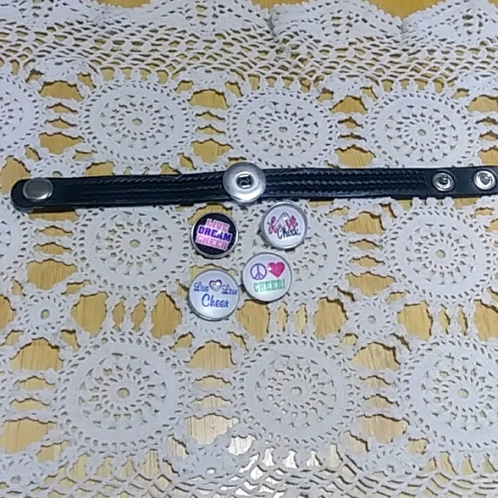 Cheerleader Snap Jewelry bracelet with snap buttons